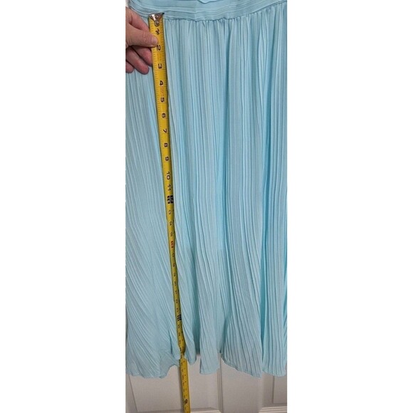 Boohoo Dress Sz 6 Pastel Blue Cinched Waist Puffy Sleeves Lined Polyester NWT - Picture 11 of 13